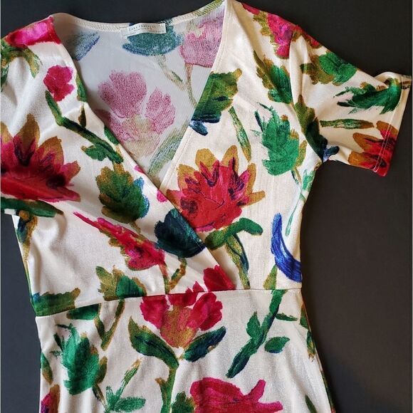 Zara Trafaluc Floral Felt Dress - Picture 3 of 9